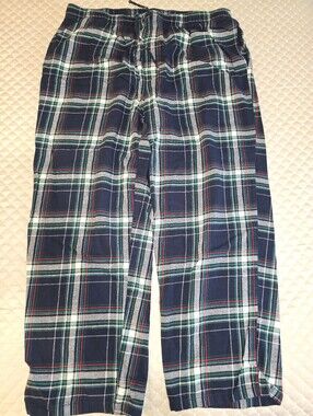XL - Nautica Navy Plaid Lounge Pants with Green & Red Accents